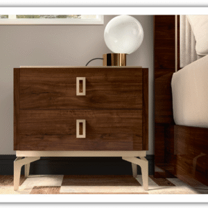 Eva 2 Drawer Nightstand With Brass Handles