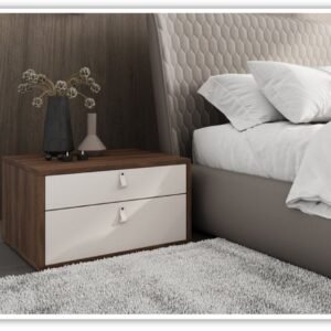 Lucia nightstand in walnut.