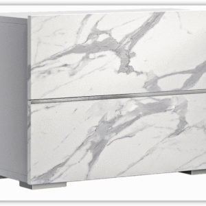 Nina 2 Drawers Premium Wooden Nightstand In White