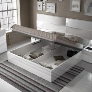 ESF Furniture Cordoba 2-Drawers Nightstand in High Gloss White Finish