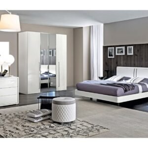 ESF Furniture Dama Bianca 2-Drawer Mini Nightstand in White